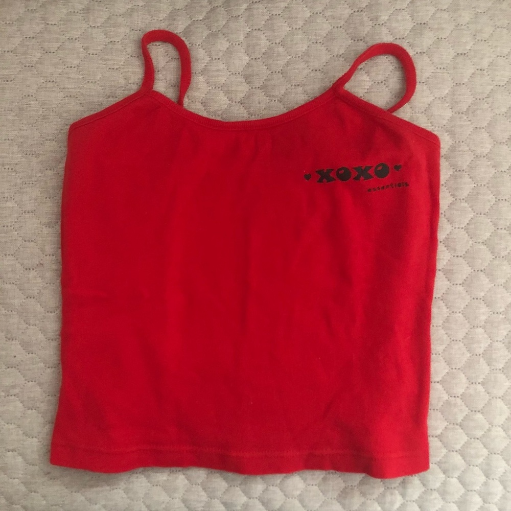 Vintage 90s Ribbed XOXO Crop Tank Top